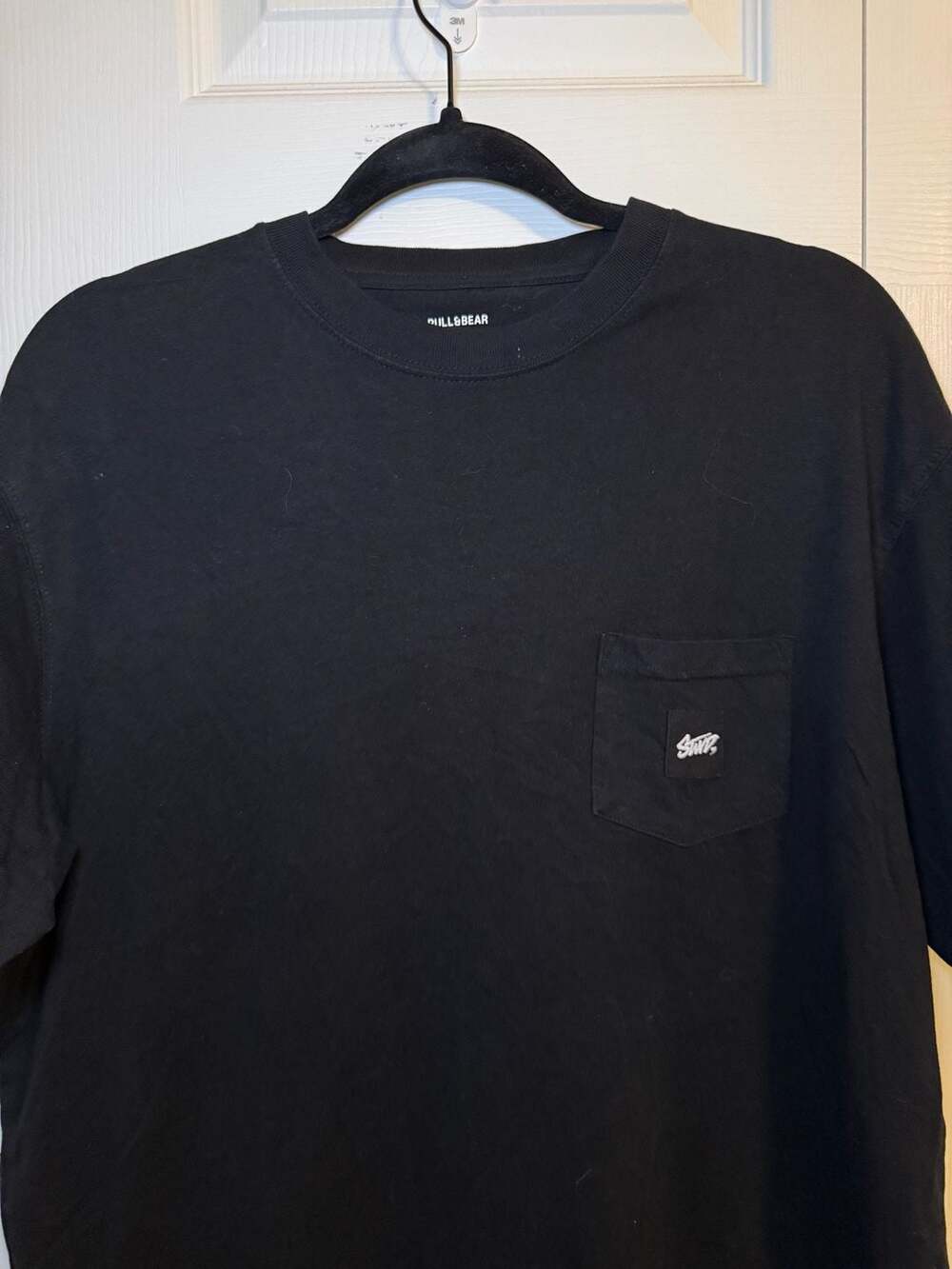 Pull & Bear STWD Pocket T-Shirt Size S Black Graphic Tee